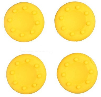 4 gommini in silicone per pulsante da pollice del controller, per PS4 Dualshock 4 PS4 Pro Slim Xbox One Xbox One S Elite Xbox One X Xbox 360 PS3 PS2 Wii U Rosso Giallo
