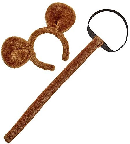 W WIDMANN MILANO Party Fashion - Verkleidungsset Affe, Ohren und Schwanz, Tier, Karneval, Mottoparty