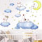 WandSticker4U®- XXL Wandsticker Babyzimmer SWEET DREAMS (110x100 cm) I Wandtattoo Kinderzimmer Hase Mond Sterne Wolken Gute Nacht I Wand Aufkleber Mädchen & Junge Deko GROß