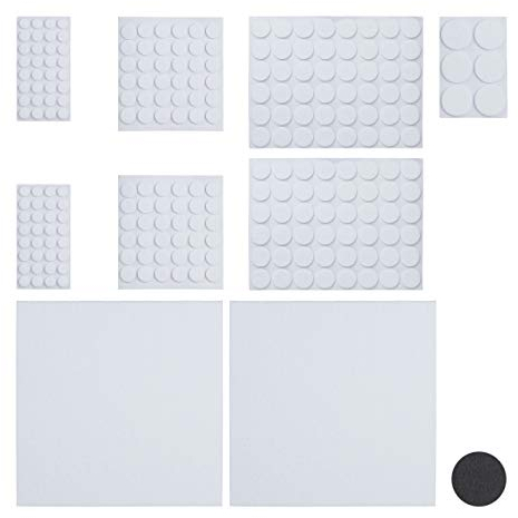 Relaxdays Filzgleiter 240er Pack, 2 Filzplatten zum Zuschneiden, Klebefilz, runde Möbelgleiter in versch. Größen, weiß Standard