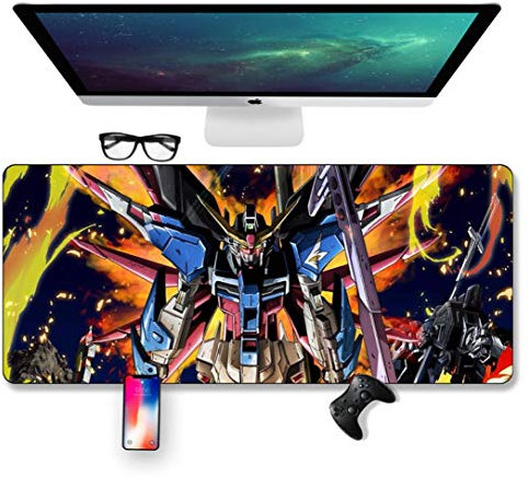 Mouse Mat Gundam warrior Speed Gaming Mouse pad,700X300mm Mousepad,Extended XXL large Mousemat with 3mm-Thick Base,Perfect precision and speed, F