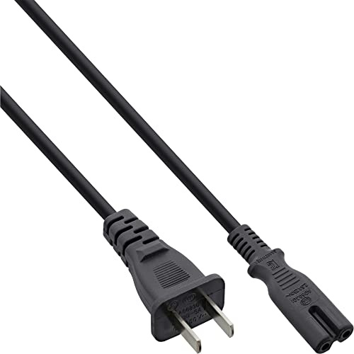InLine 16654T Netzkabel, Netzstecker China auf Euro 8 C7 Stecker, schwarz, 1,8m