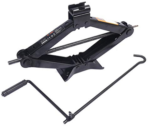 Aim Tools Gato de Tijera 2 Toneladas Gato de Tijera Elevador Tijera Manivela Camioneta Levantador para automóvil Gato de Coche, Negro 161103
