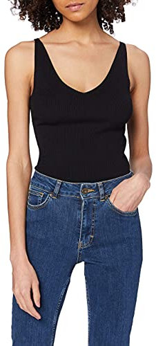 JDY Damen JDYNANNA S/L TOP KNT NOOS Trägershirt/Cami Shirt, Black, S