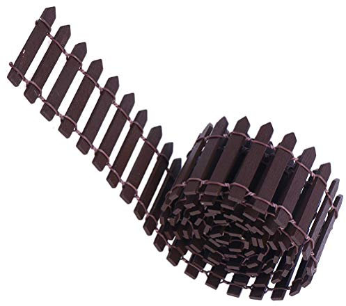 Calayu DIY Wooden Fence Mini Wooden Barrier Craft Roller Fence Miniature Garden Decoration Micro Plant Pot Decoration for Succulent 100 x 5 cm