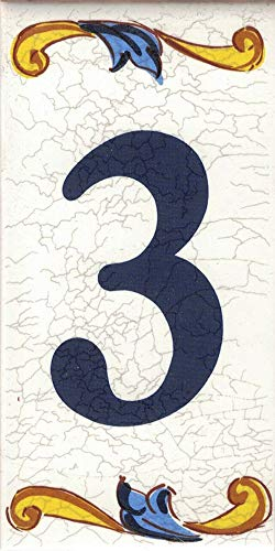 Numero civico esterno. Numeri civici esterni. Numero civico esterno moderno. Numero civico esterno ceramica. Nomi, indirizzi e segnaletica. Design “Craquelé (Numero Tre 3)