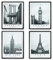 D&CASA collection Set mit 4 Bildern auf Leinwand mit innerer Holzstruktur 40 x 50 cm, Bild New York, London, Paris und Brooklyn, Kunstdruck auf Leinwand (City)