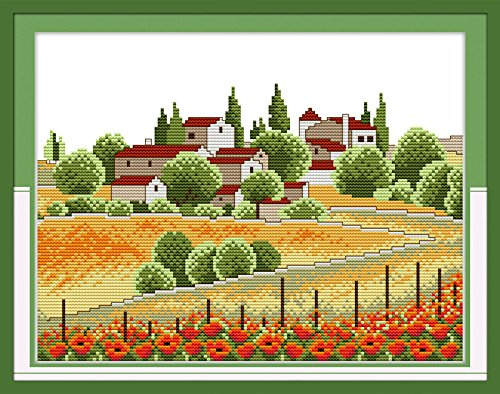 My Home Stickbild Toskanalandschaft inkl. Anleitung und Wolle