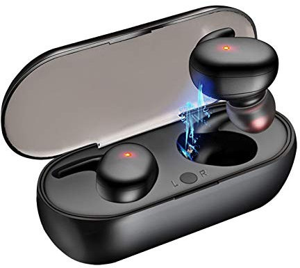 Riou Auricolari Bluetooth 5.0 Senza Fili Impermeabile Riduzione del Rumore Stereo 3D Cuffie Sport con 2 Microfoni per Lavoro e Viaggio