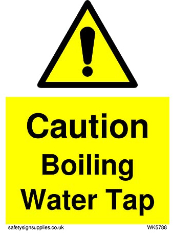 Caution Kochender Wasserhahn