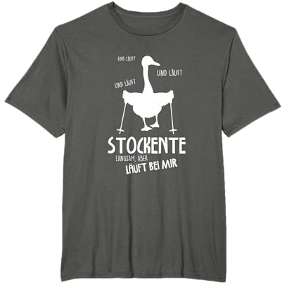 Stockente Läuft Bei Mir Nordic Walking Fun T-Shirt