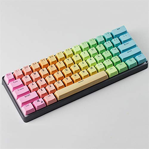 2Duck 104 Teclas PBT Double Shot OEM Perfil Personalizado Color Gradiente Transparente KeyCaps para Cherry MX Switch Mechanical Gaming Teclado (Color : Rainbow Gradient)