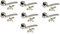 Haven Heritage Internal Chrome & Satin Duo Door Handles with Lock and Key - Bathroom Door Handles with Lock, Door Handle Sets 7 Pairs, Lever on Rose Door Handle with Tubular Latch Diameter Approx 52mm