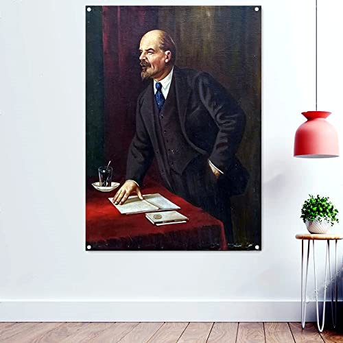 The Great Sowjetunion CCCP UdSSR President Lenin Poster, dekoratives Banner, kommunistische Propaganda, Wandgemälde, Flaggen, 96 x 144 cm