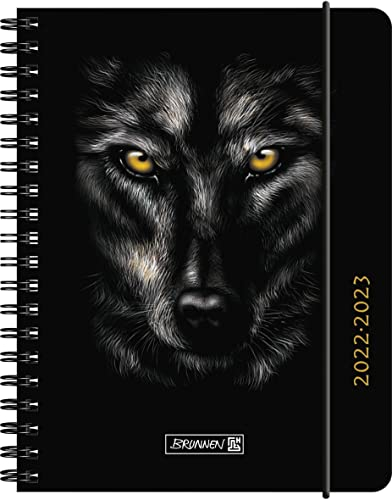 Brunnen Schülerkalender „Wolf“ 2022/2023 A6 2 Seiten = 1 Woche, 1071855063, Motiv: Wolf