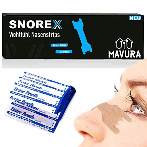 SNOREX Nasenpflaster Besser Atmen Nasenstrips Schnarchen 30Stk