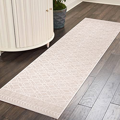 Pasha Home Innen-Küchenmatte, Flur-Matte für den Innenbereich, Waschbar bei 30°C, rutschfest, Pflegeleicht – Matte für Küche, Eingangsbereich, Wohnzimmer – Herbst-Beige, 80 x 300 cm