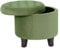 HomePop by Kinfine Fabric Upholstered Round Storage Ottoman - Velvet Button Tufted Ottoman with Removable Lid, Dark Green Small