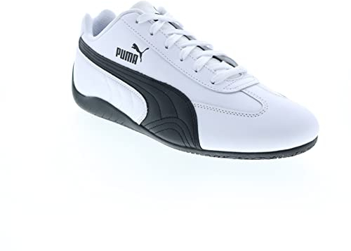 PUMA Speedcat Shield Herren-Sneaker, Schnürschuhe, Freizeitschuhe, Weiß, Weiß Schwarz, 38 EU