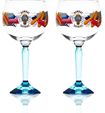 BestPlug 2 Stück Original Bombay Saphire Gin Glas Gläser Ballonglas Ballongläser mit Stir Creativity Logo