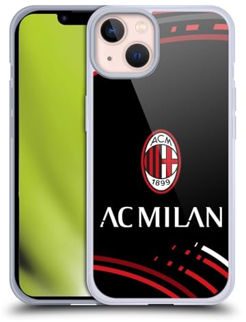Head Case Designs Offizielle AC Milan Gekrümmt Wappen Muster Soft Gel Handyhülle Hülle kompatibel mit Apple iPhone 13