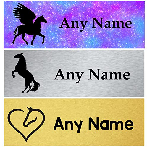 Generic Personalised Stable Door Sign, Horse/Pony Name Plate Plaque, 275mm x 90mm, Aluminium