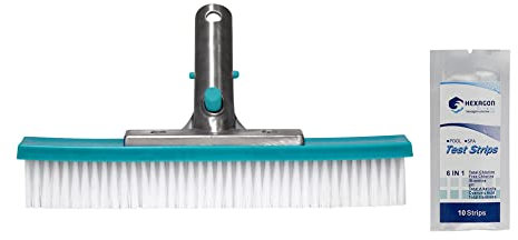 BAYROL Brosse PAROI Murale 25CM avec Poils en POLYPROPYLÈNE | en ABS et Aluminium - Brosse pour piscines Liner ou Coque - Accessoire - Entretien de la Piscine + 10 Tests HPS OFFERTS 6 en 1