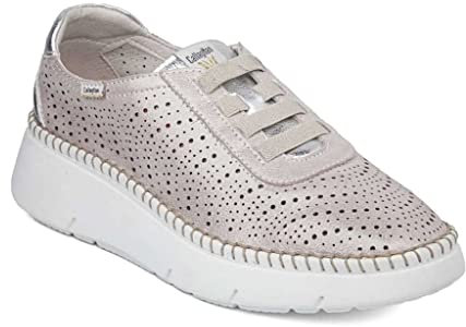 CALLAGHAN 53600 Slip On Casual Donna Circular Sra. Pelle Laminata Cipria Tacco Zeppa 5Cm Suola Extralight