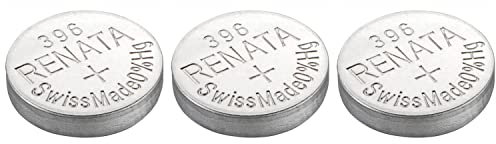 RENATA Lote de 3 pilas de botón plata de óxido 396/SR726W 0% mercurio