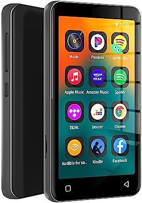 innioasis 80GB MP3 Player with Bluetooth and WiFi, MP3 MP4 Player with Spotify,Pandora,Amazon Music,Audible,4 Touch Screen Android Streaming Music Player for Kids (Grey)