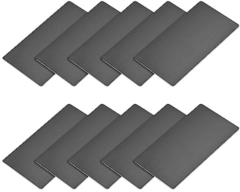 METALLIXITY 15uds En Blanco Metal Tarjeta 80mm x 40mm x 0, 8mm Negro | Anodizado Aluminio Identificación Placa, para Hogar Interior Bricolaje Señalización Grabado
