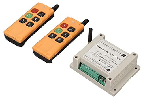 6-Kanal-Funkfernbedienung, 433 MHz, 12 V, Sender und Empfänger, Relaisschalter-Set für Beleuchtungssteuerung, Smart Home-Steuerung, Elektrische Tür- und Fenstersteuerung