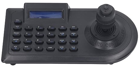 Analoge PTZ-Kamera-Tastatur, 4D-Joystick, Gute Kompatibilität, Standard-Netzüberwachungsprotokoll, LCD-PTZ-Kamera-Tastatur, ABS für Bank (EU-Stecker 100-240 V)