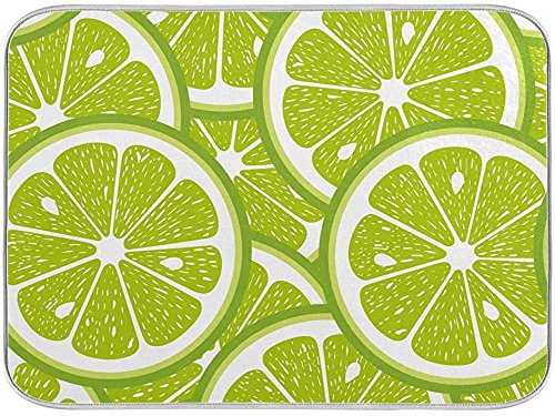 Outdoor Mats 40X60cm, Green Lime Fruits Mats Durable Door Mats Stylish Entrance Doormat For Hallway Hall Garden