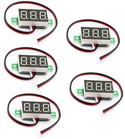 Voltage Meter 3 Wire 0.36 DC 0~30V Digital Voltmeter Gauge Tester Red LED Display Panel Mount Car Motorcycle Battery Monitor Led Voltage Display 5pcs