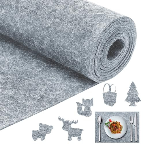 Gohytal Filz Meterware Filzrolle Filzstoff 30cm x 250cm x 3mm, Dekofilz Taschenfilz Filzstoff für Filz tischläufer DIY Handwerken Dekoration Aufbewahrungstasche zum Basteln,Patchwork Nähen