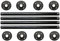 Suyak Lot de 4 pieds de table en tuyau industriel – Tubes et brides en métal robuste pour tables, meubles et étagère vintage personnalisés – Pieds de banc de table basse (50 cm, noir)