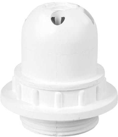 ITENSE - Douille ampoule, douille avec bague - Douille en plastique - Culot E27 - Convient aux bouche à vis E27 - Utile pour les lampes de table et autres - Tension: 250V - Intensité du courant: 4A