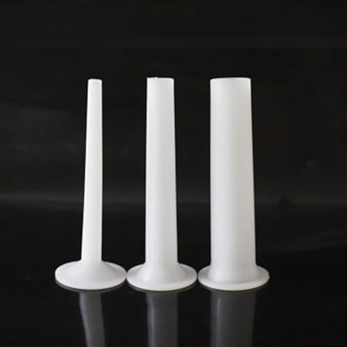 Zoegneer 3Pcs Set Stuffing Sausage Tubes, PE Plastic Sausage Tubes Kit Sausage Stuffer Kit White