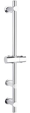 Ramon Soler Barra de Ducha Redonda Latón Cromado 650mm, Ajustable, Ideal para Baño Moderno, Serie Universal, Instalación Fácil, Diseño Elegante y Duradero