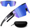 PATRICHOR Schnelle Brille Rave, Sonnenbrille Fahrradbrille Herren Damen, UV400 Schutz Ski Sportbrille MTB Brille, Sunglasses mit Verstellbarem Bügel Radsportbrille für Radfahren Angeln Rennrad Sport