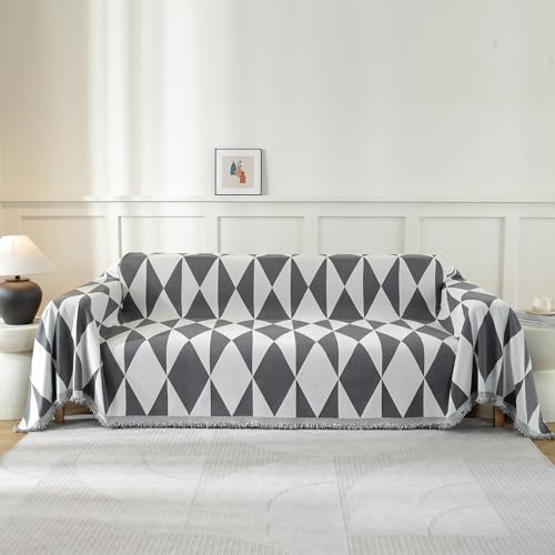 Ystyle Couch Überwurf, Sofa Überzug 1/2/3/4 Sitzer, Sofa Überwurfdecke, Couchüberwürfe Sofabezug Sofaüberwurf Couchdecke Sofaüberwürfe Sofa Bezug Überwurf Sofa Decke, 180x340 cm, Dunkelgrau