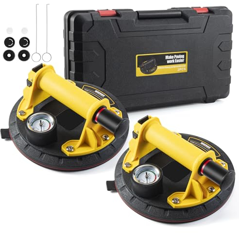 Juego de 2 elevadores de vacío de 8 pulgadas con calibre de presión y bomba de mano ABS, limpiador de vacío de cristal adecuado para plano