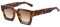 WDZAYXC Vintage Rechteckige Sonnenbrille für Damen Herren Chunky Rectangle Sunglasses Retro Brille UV400 Schutz(Leopard/tee)
