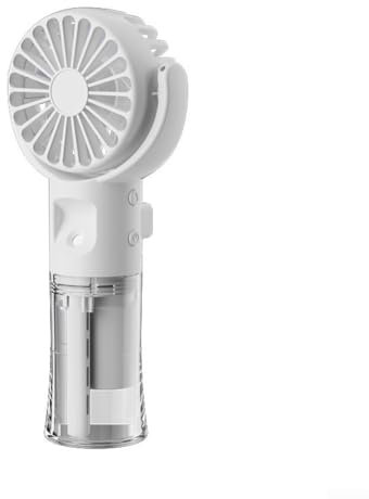 ZYWUOY Portable Misting Fan, Rotating Rechargeable Mist Humidifier Fans Mini Desktop Handheld Water Mist Spray Fan for Kid Student Travel Camping(White)