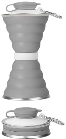 AMFUN Bouteille D'eau Pliable, 500ml Gourde Pliable sans BPA, Réutilisable Bouteille d'eau Pliable avec Mousqueton Pour Camping, Sport, Gym, Randonnée, Cyclisme