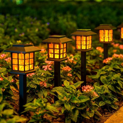GIGALUMI Solarlampen für Außen, 12 Stück Solarleuchten für Außen,Solar Fackel Gartenfackeln,Wasserdichte Solarlampen für Weihnachten,Garten,Landschaft, Hof, Patio