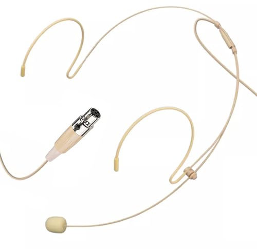 XHXJCYS Headset Microphone Headworn Double Over Ear Earset Hanging Condenser Omnidirectional Mic Compatible with Shure Wireless Bodypack Transmitter System with Mini XLR 4 Pin TA4F Plug