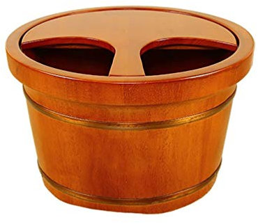 HIARAN Fußbad-Fußbadewanne aus Holz, Fußbadewanne aus Holz für die Pediküre, Fußwanne zum Einweichen der Füße, Fußbecken für Erwachsene, Fußbadewanne Lucky Star