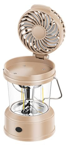 de camping con luz, ventilador de camping con luz recargable,Ventilador de camping plegable - Luz cálida de atmósfera de puesto al aire libre multifunción para jardín